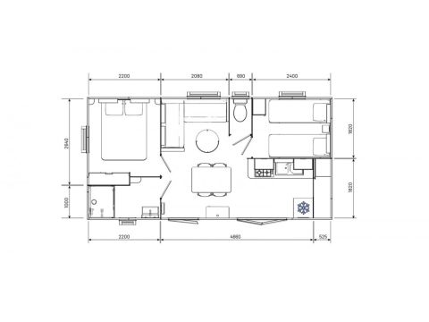 MOBILHOME 4 personnes - Loggia Premium 33m² - Climatisation - TV