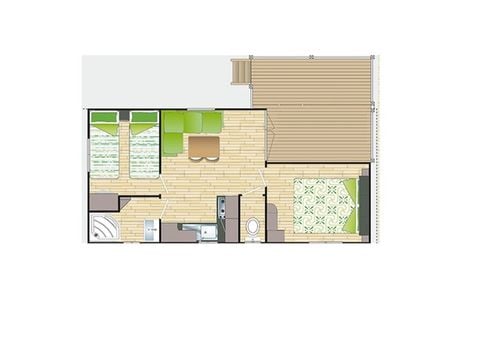 Mobilheim 4 Personen - Confort Compact - 2 Zimmer