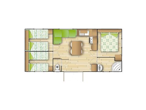 Mobilheim 6 Personen - Confort Compact - 3 Zimmer
