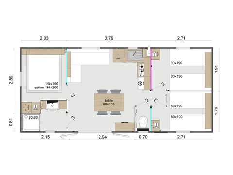 MOBILHOME 6 personas - Lodge Premium 32 m² (32 m²)