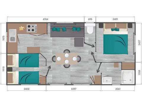 Mobile home 4 persons - SAVANAH (Sea view)