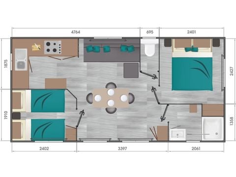 MOBILHOME 4 personas - SAVANAH (Vista al mar)