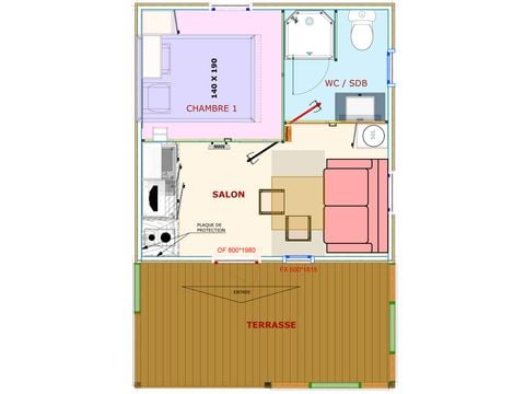 CHALET 2 personnes - Confort - 16m² - 1 chambre