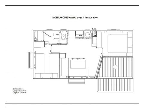 Mobilheim 4 personen - Hawaii 32 m² + Klimaanlage PREIS FÜR 2 PERSONEN