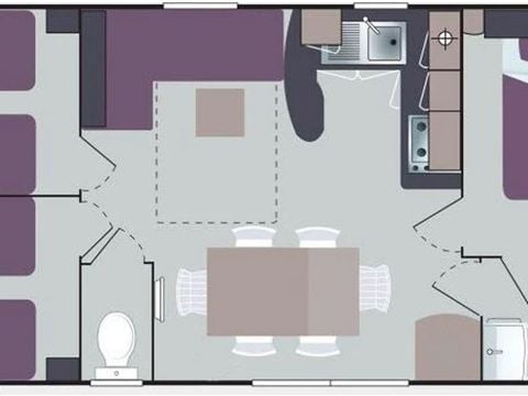Mobilhome 6 personas - BALTIQUE - 3 habitaciones - TV