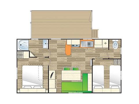 Mobile home 4 persons - Cottage des Pins - 2 - CH - 28 m² - TV