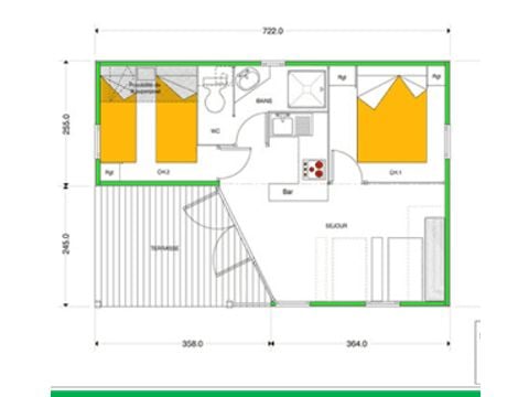 CHALET 5 personas - MADERA 4/5 personas