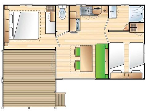 MOBILHEIM 7 Personen - 5/7 pers. - Einstiegsklasse - 2 Schlafzimmer,SONNTAG