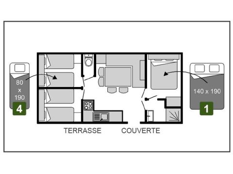 MOBILE HOME 6 people - Essentiel - 3 bedrooms
