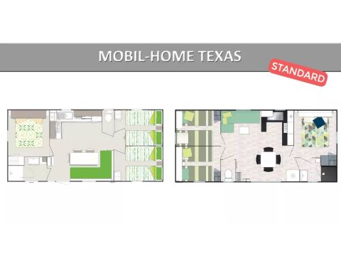 CASA MOBILE 8 persone - Texas Standard 4 Camere 6/8 Persone Aria condizionata + TV