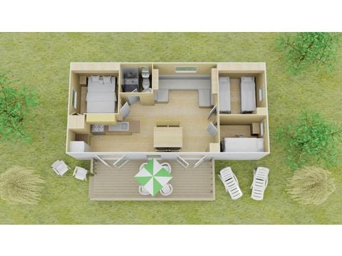 Mobilheim 6 personen - Comfort | 3 Zi. | 6 Pers. | Erhöhte Terrasse | Clim.