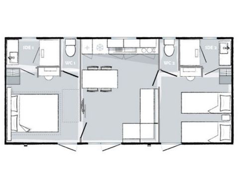 MOBILE HOME 6 people - Evasion+ 6 persons 2 bedrooms 2 bathrooms