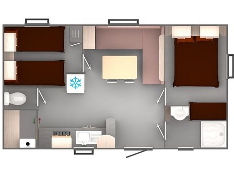 STACARAVAN 4 personen - Cocoon voor 4 personen 2 slaapkamers 23m² (23m²)