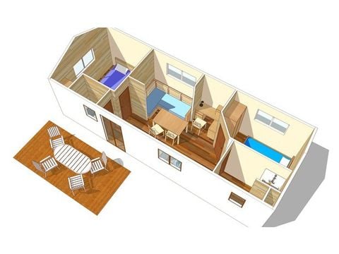 Mobilhome 4 personas - Classic XL | 2 Dormitorios | 4 Pers. | Terraza elevada | TV