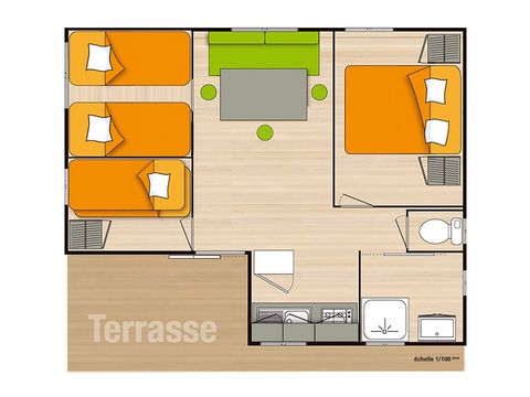 Mobile home 6 persons - comfort 3 Bedrooms