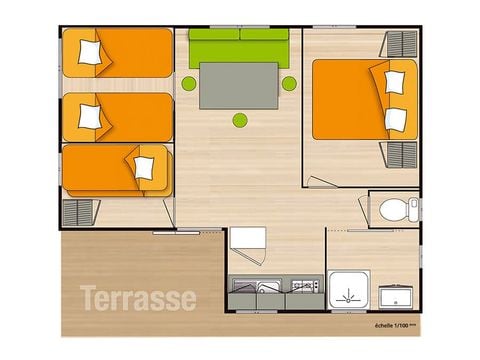 MOBILHOME 6 personnes - confort 3 Chambres