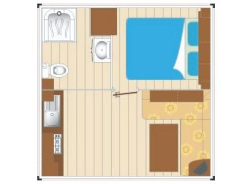 MOBILHOME 4 personas - Capullo para 4 personas 1 dormitorio 16m² (1 dormitorio)