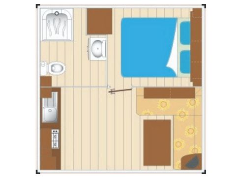 MOBILHOME 4 personas - Capullo para 4 personas 1 dormitorio 16m² (1 dormitorio)