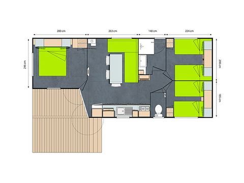 Mobile home 6 persons - GRAND CONFORT 3ch