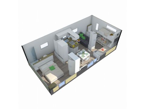 Mobile home 5 persons - PREMIUM TAOS 2bed 5 pers with air conditioning