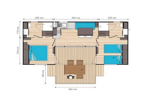 Mobile home 4 persons - PRESTIGE PATIO