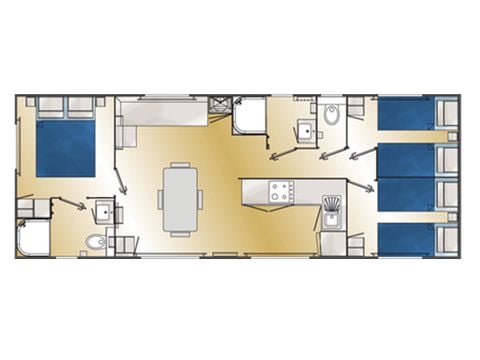 MOBILHOME 6 personas - CARIBE 3 dormitorios 2 baños