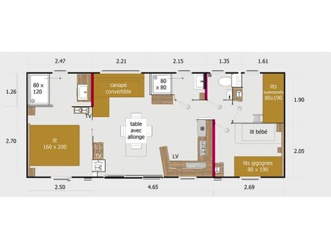 BUNGALOW 6 personnes - NEW VALLEY avec SPA privatif