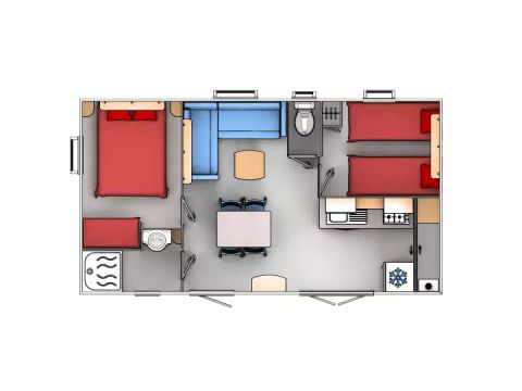 MOBILE HOME 6 people - Comfort Cottage 3 Rooms 4/6 People Air-conditioned + TV