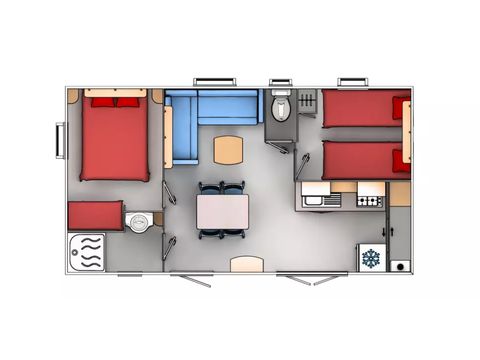 CASA MOBILE 6 persone - Cottage Comfort 3 Camere 4/6 Persone Aria condizionata + TV