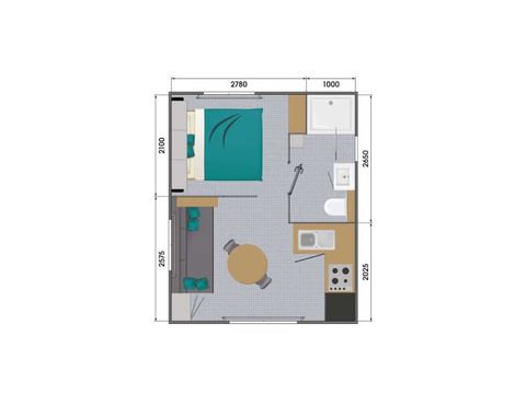 Stacaravan 2 personen - Comfort - 1 slaapkamer