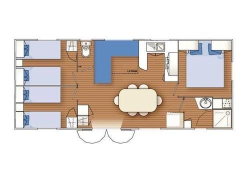 MOBILHOME 6 personnes - Mobil home Standard 34m² - 3 chambres + Terrasse semi-couverte 6 pers