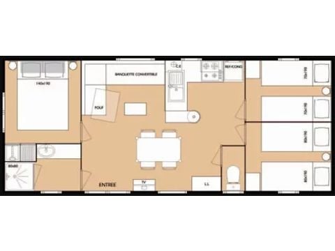 MOBILHOME 6 personnes - FEERIQUE - TV - CLIM