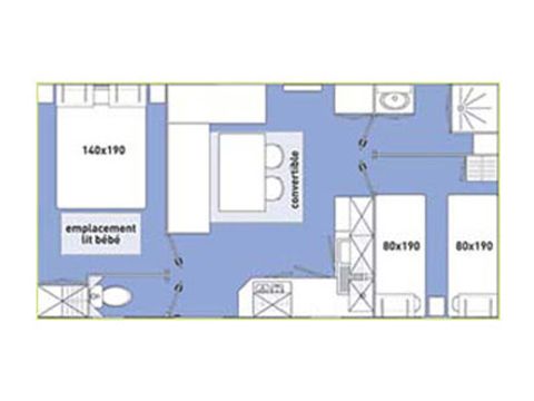 CASA MOBILE 6 persone - Casa mobile STANDARD 2 camere da letto 28m² Terrazza coperta 4/6 pers.
