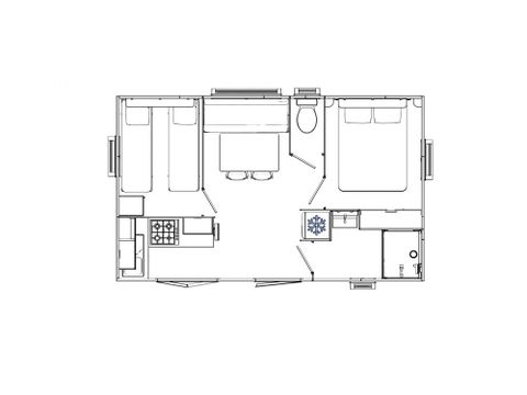 Mobilheim 4 Personen - MARQUISE DUO - Strandseite