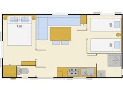 Mobilhome 4 personnes - CAPRI DUO -Côte PLAGE