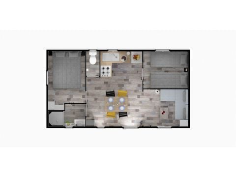 Mobilheim 5 personen - Lagunenblau duo Zeitgenössisch
