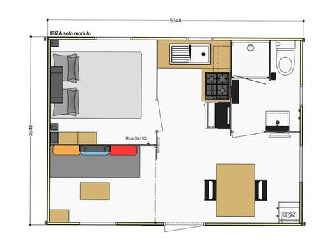 Mobilhome 4 personas - Bleu Lagon Confort 2 Habitaciones 2/4 Personas Aire acondicionado + TV