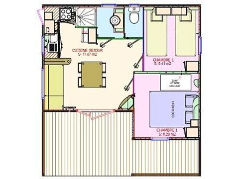 Mobilhome 4 personas - Authentic Duo Cottage 3 Habitaciones 4 Personas
