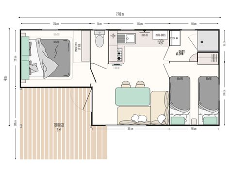 MOBILE HOME 6 people - Air-conditioned COMFORT mobile home