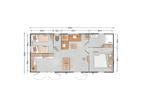 Mobilhome 4 personnes - MH Ohara 844 - 2 chambres - Climatisé - Barbecue