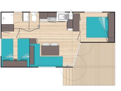 MOBILE HOME 4 people - Classic XL | 2 Bedrooms | 4 Pers. | Single terrace | Air conditioning | TV