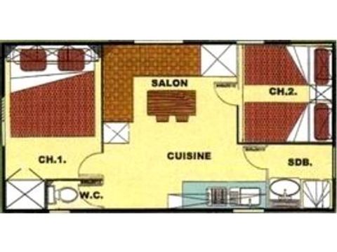 Stacaravan 6 personen - Ridorev 27m² - 2 kamers (T4)