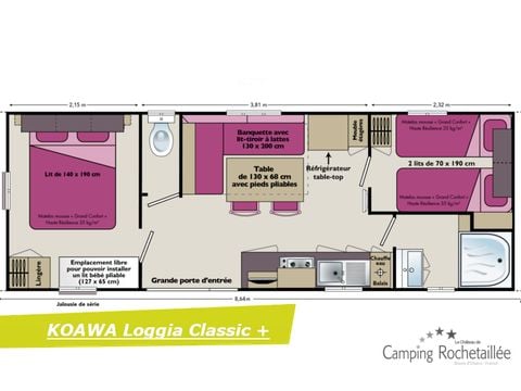 MOBILHOME 4 personnes - KOAWA LOGGIA CONFORT 26m2   