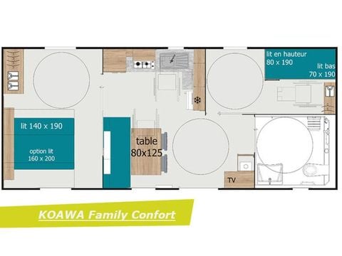 MOBILHOME 4 personnes - KOAWA FAMILY CONFORT PMR TV