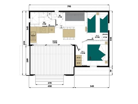 Chalet 4 personen - Houten chalet