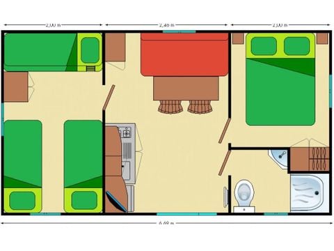 Mobilheim 5 Personen - Optima
