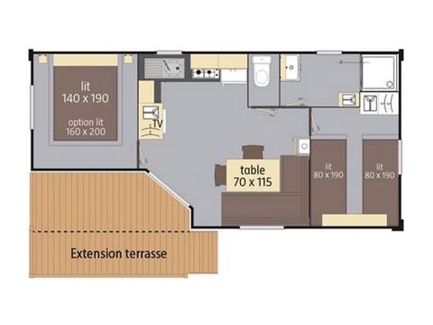 MOBILHOME 5 personnes - LOGGIA