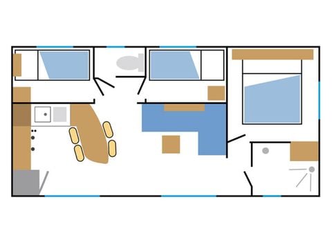 Casa mobile 6 persone - Standard 32m² - 3 camere da letto - Terrazza semi-coperta