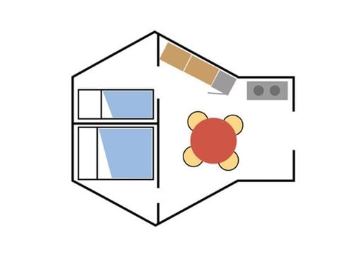 Safaritent 4 personen - Tipi Standaard 18m² - 2 kamers - Geen sanitair
