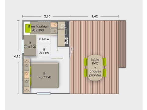 Bungalowtent 5 personen - (Geen sanitaire voorzieningen, geen water)